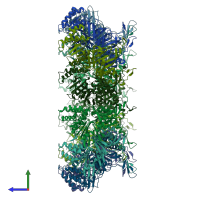 PDB entry 6z0v coloured by chain, side view.