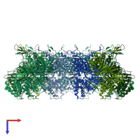 PDB entry 6z0v coloured by chain, top view.