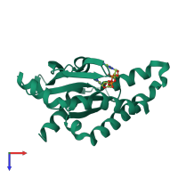 PDB entry 6z15 coloured by chain, top view.