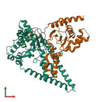 PDB entry 6z1n coloured by chain, front view.