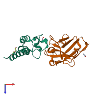 PDB entry 6z1v coloured by chain, top view.