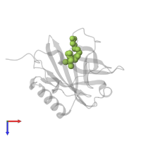 1,7,8,9,10,10-hexachloro-4-carboxypentyl-4-aza-tricyclo[5.2.1.0(2,6)]dec-8-ene-3,5-dione in PDB entry 6z2c, assembly 1, top view.