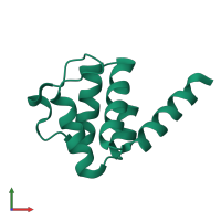 PDB entry 6z2g coloured by chain, front view.