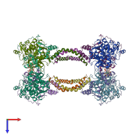 PDB entry 6z2k coloured by chain, top view.