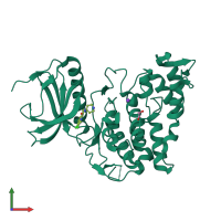 PDB entry 6z2v coloured by chain, front view.