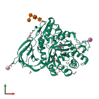 PDB entry 6z3i coloured by chain, front view.