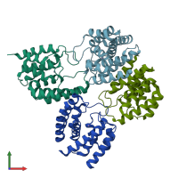 PDB entry 6z3o coloured by chain, front view.