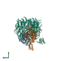 PDB entry 6z3r coloured by chain, side view.
