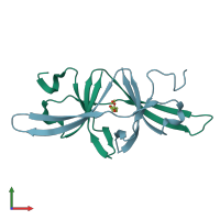 PDB entry 6z4u coloured by chain, front view.