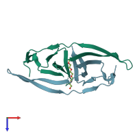 PDB entry 6z4u coloured by chain, top view.