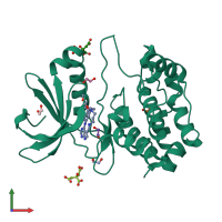 PDB entry 6z4y coloured by chain, front view.