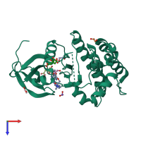 PDB entry 6z4y coloured by chain, top view.