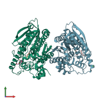 PDB entry 6z68 coloured by chain, front view.