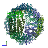 PDB entry 6z6u coloured by chain, side view.