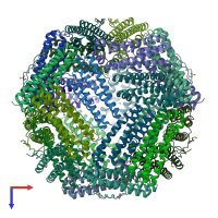PDB entry 6z6u coloured by chain, top view.
