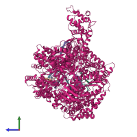 PDB entry 6z8k coloured by chain, side view.