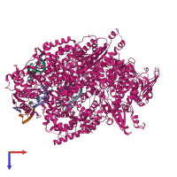 PDB entry 6z8k coloured by chain, top view.