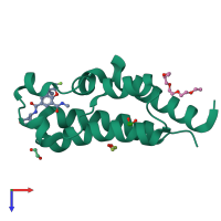 PDB entry 6z8p coloured by chain, top view.