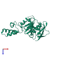 PDB entry 6z90 coloured by chain, top view.