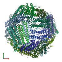 PDB entry 6z9e coloured by chain, front view.