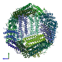 PDB entry 6z9e coloured by chain, side view.