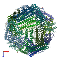 PDB entry 6z9e coloured by chain, top view.