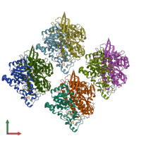 PDB entry 6z9g coloured by chain, front view.