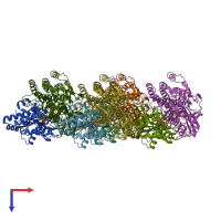 PDB entry 6z9g coloured by chain, top view.