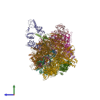 PDB entry 6z9p coloured by chain, side view.