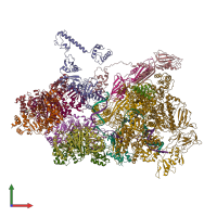 PDB entry 6z9q coloured by chain, front view.