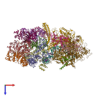PDB entry 6z9q coloured by chain, top view.