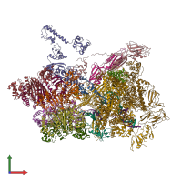 PDB entry 6z9r coloured by chain, front view.