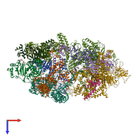 PDB entry 6z9t coloured by chain, top view.