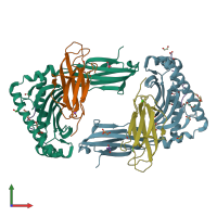PDB entry 6z9v coloured by chain, front view.