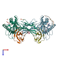 PDB entry 6z9v coloured by chain, top view.
