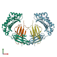 PDB entry 6z9w coloured by chain, front view.