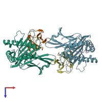 PDB entry 6z9w coloured by chain, top view.