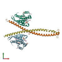 PDB entry 6zay coloured by chain, front view.