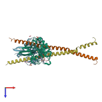 PDB entry 6zay coloured by chain, top view.