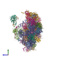 PDB entry 6zce coloured by chain, side view.