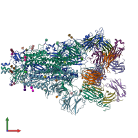 PDB entry 6zdh coloured by chain, front view.