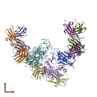 PDB entry 6zer coloured by chain, front view.