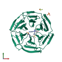PDB entry 6zf2 coloured by chain, front view.
