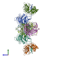 PDB entry 6zg6 coloured by chain, side view.