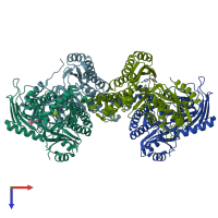 PDB entry 6zgv coloured by chain, top view.