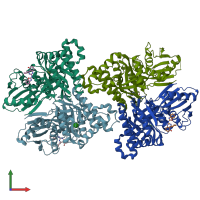 PDB entry 6zgw coloured by chain, front view.