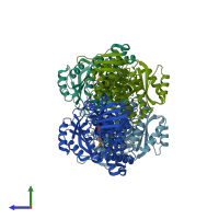 PDB entry 6zgy coloured by chain, side view.