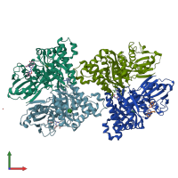 PDB entry 6zh0 coloured by chain, front view.