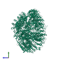 PDB entry 6zh4 coloured by chain, side view.