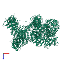 PDB entry 6zh4 coloured by chain, top view.